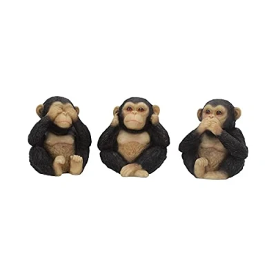 Imagen de Nemesis Now Figura de Tres chimpancés sabios, 8 cm, Color Negro
