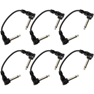 Imagen de Hosa CFS 606, Guitar Patch Cable, Molded Right angle to Same, 6 in, pc