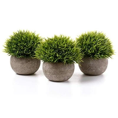 Imagen de T4u Plantas Artificiales Plásticas Flor Decorativa en Maceta para Oficina Casa Verde Paquete de 3