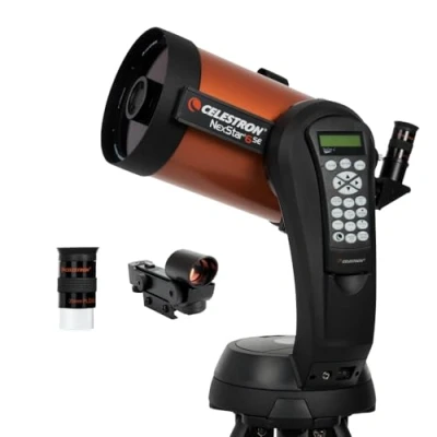 Imagen de Celestron 11068 NexStar 6SE Telescopio computaricado Schmidt Cassegrain con Montaje Totalmente automatizado, tecnología SkyAlign y Revestimiento XLT, Negro/Naranja