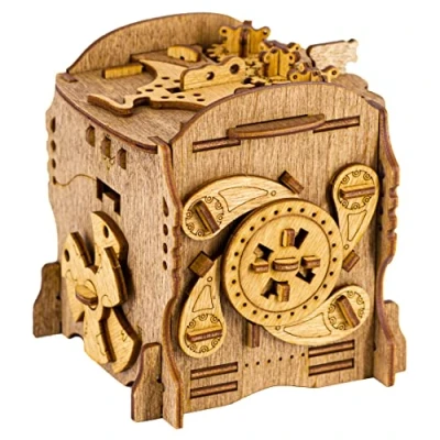 Imagen de iDventure Cluebox Capitán Nemo Nautilus Juego de Escape Room Puzzle 3D Madera Caja misteriosa Secreta Japonesa Regalo Original para Dinero Boda Rompecabezas Adultos