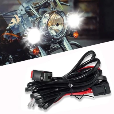 Imagen de WinPower Universal LED Kit De relé del interruptor arnés cableado con 2 conexiones lámpara para moto Luces conducción Lamparas Auxiliares Trabajo,1 pieza