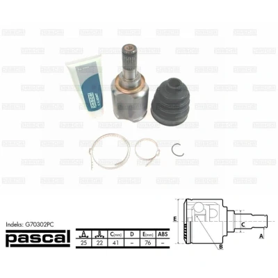 Imagen de PASCAL G70302PC Junta Homocinética Eje delantero, izquierda, lado de engranaje KIA: cee‘d I Hatchback, Familiar