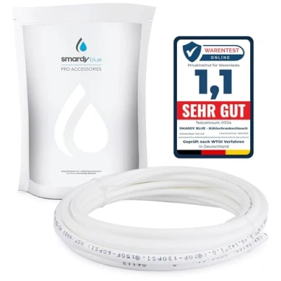 Imagen de smardy 3m Manguera para Refrigerador, Tubo de Agua Blanco 1/4&quot; (6,35mm) Ósmosis Inversa, Frigorífico Side by Side, Acuario, Filtro 1/4 Pulgada