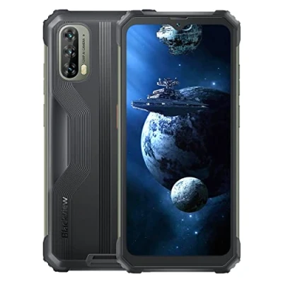 Imagen de Blackview Android 12 Móvil Resistente BV7100, 13000mAh Batería, 33W Carga Rápida, IP68/IP69K Smartphone Impermeable Antigolpes, Helio G85 6GB+128GB, 6,58’’ FHD+, 12MP Cámara Triple, GPS NFC Negro