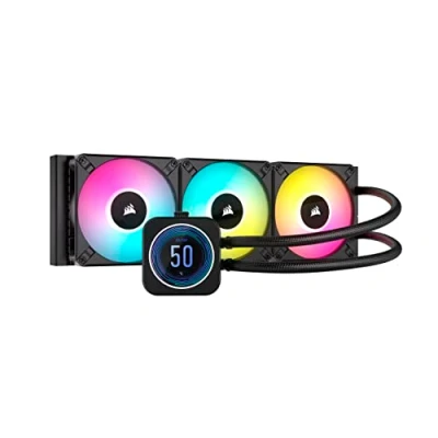 Imagen de Corsair iCUE H150i Elite LCD XT Refrigerador Líquido para CPU Pantalla IPS Tres Ventiladores AF120 RGB Radiador de 360 mm Intel® LGA 1700 y AMD® AM5, Entre Otros Negro