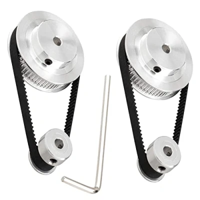 Imagen de TUZUK Juego de 2 piezas GT2 Engranaje síncrono 20 y 60 dientes Polea distribución aluminio 5 mm diámetro interior con Longitud 200 Ancho 6 Correa (20 60T 5B 6)