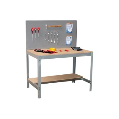 Imagen de Simon Rack Banco de Trabajo Taller, Capacidad Carga 600 kg, 1445x1210x610 mm, Mesa Trabajo, Gris/Madera BT2