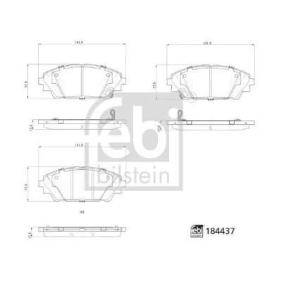 Imagen de FEBI BILSTEIN 184437 Juego de pastillas freno Eje delantero con avisador acústico desgaste MAZDA: CX 30 (DM) SKYACTIV G M Hybrid AWD
