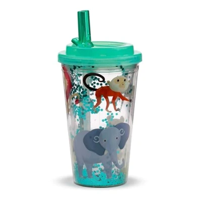 Imagen de Puckator Vaso Irrompible con Pajita Animales Zooniverse