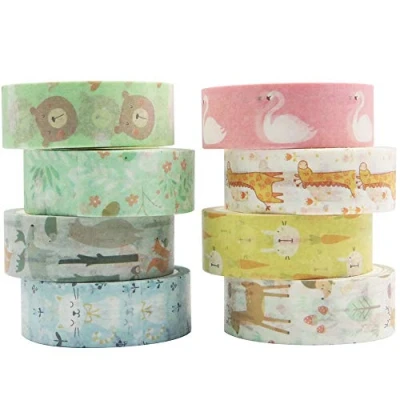 Imagen de Yubbaex Washi Tape Set Cinta adhesiva Decorativa Glitter Adhesivo de para DIY Crafts Scrapbooking 8 Rollos