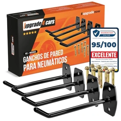Imagen de Upgrade4cars Ganchos de Pared para Neumáticos Soporte Neumaticos 4 Llantas