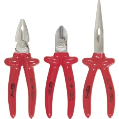 Imagen de KS TOOLS 117.1710 Juego de pinzas con función corte revestimiento plástico Acero para herramientas