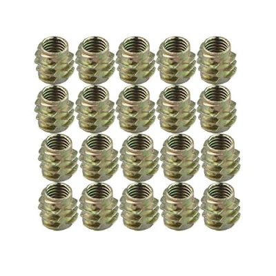 Imagen de HALJIA 20 pcs M8 x 13MM Insertar Tuerca Muebles de madera rosca tornillos Brida Hexagonal Fasteners para camas armario cuna