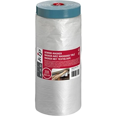 Imagen de Kip Drop Cloths Película adhesiva para pintores (2600 mm x 17 m, con cinta adhesiva, rociar, cubrir, adecuado decoración de exteriores y ventanas