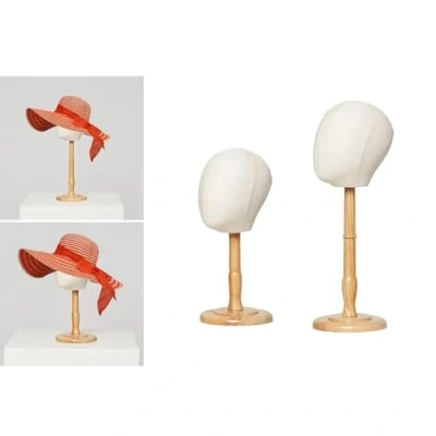 Imagen de Wig Head Stand Mannequin Hat Display Linen Holder, Plastic Model For Hats, Wigs, Glasses, Scarves Display, Canvas Block Manikin Caps, Headdress(A)