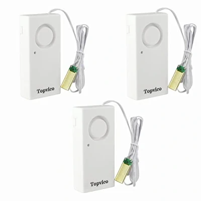 Imagen de Topvico Detector de Fugas Agua, Alarma inundación para sótano, 120 dB, Funciona Solo, con Pilas, 3 Paquetes