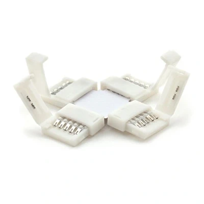 Imagen de RGBW 5 de Pin Cruz 10 mm Clip Conector conector; tira LED SMD5050; RGB + Blanco W