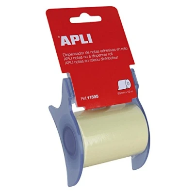 Imagen de APLI 11595 Rollo dispensador de nota adhesiva 60 mm x 10 m color amarillo