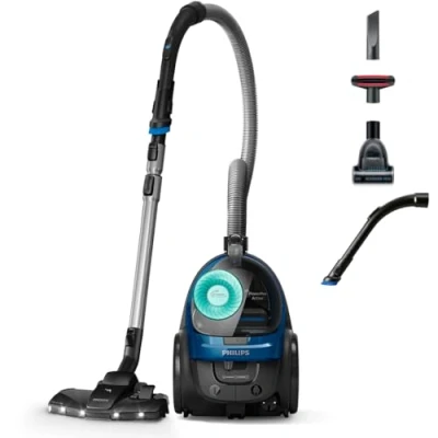 Imagen de Philips 5000 Series Aspiradora sin Bolsa Potente Motor de 900 W, Tecnología PowerCyclone 7, Filtro H13 Antialérgico, Boquilla LED TriActive, Compacto y Ligero (FC9557/09)