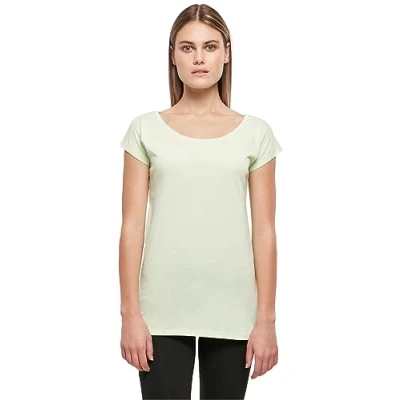 Imagen de Build Your Brand Camiseta de Cuello Ancho para Mujer, Menta Ligera, M