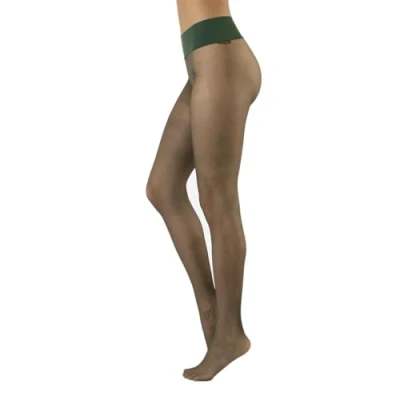 Imagen de CALZITALY Medias Sin Costuras, Pantimedias Invisibles, Pantys Transparentes 15 DEN Natural, Negro, Azúl, Verde, Rosa, Rojo, Lunares S, M, L, XL, XL Made in Italy (M Verde bosco)