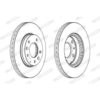 Imagen de FERODO PREMIER DDF1278C Disco de freno 274 24 5 ventilado revestido con tornillos MAZDA: 6 Berlina, Hatchback, Wagon, SAAB: 9 Berlina