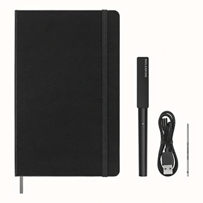Imagen de Moleskine Smart Writing Set, Libreta Inteligente con Bolígrafo Incluido, Cuaderno Digital de Páginas a Rayas, Grande, 13x21 cm, Negro
