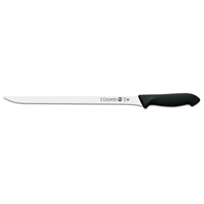 Imagen de 3 CLAVELES Cuchillo JAMONERO Proflex Negro 30 cm 12&quot; D 3C, Acero Inoxidable