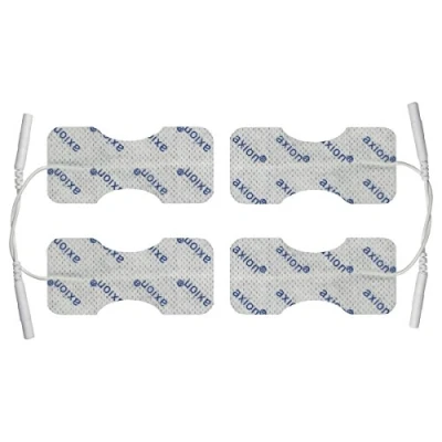 Imagen de 4 electrodos axion para dedos y muñecas Parches de 6x3 cm electroestimulador TENS y/o EMS reutilizables autoadhesivos con conector pin 2 mm