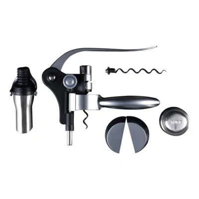Imagen de BERGNER Wine Expert Juego Comnpleto Amantes del Vino 1 Abridor De Cortador Papel Aluminio Tapón Acero Inoxidable Vertedor Y Tornillo ,