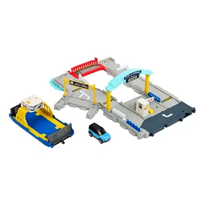 Imagen de Matchbox Action Drivers Puerto marítimo y Ferry Set de Juego con Pistas para Coches Juguete, Incluye 1 vehículo, +3 años (Mattel HMH29)