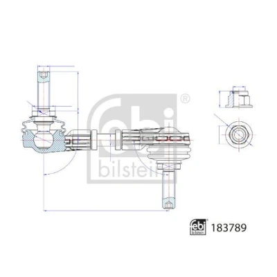 Imagen de FEBI BILSTEIN 183789 Bieleta de suspensión Eje trasero izquierda, trasero, derecha 102mm M10 x 1,25 con tuercas