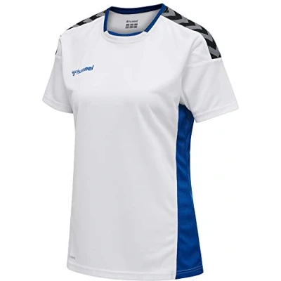 Imagen de hummel hmlAUTHENTIC Poly Jersey Woman S/S Color: White/True Blue_Talla: XL
