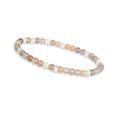 Imagen de GD GOOD.designs Pulsera de piedra lunar para mujer con piedras naturales auténticas y perla plata 925 preciosas I cuentas perlas natural 4 mm