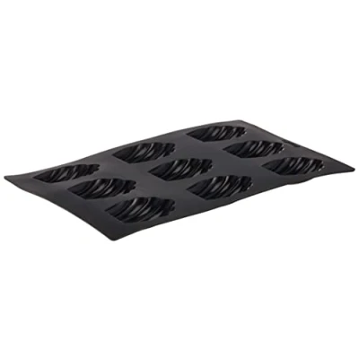Imagen de Lékué Molde repostería Concha, silicona platino Negro, 9 cavidades