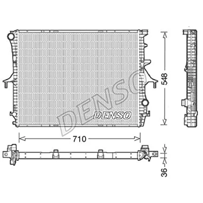 Imagen de DENSO DRM02026 Radiador, refrigeración del motor 710 577 36 VOLKSWAGEN: Touareg I, PORSCHE: Cayenne, AUDI: Q7