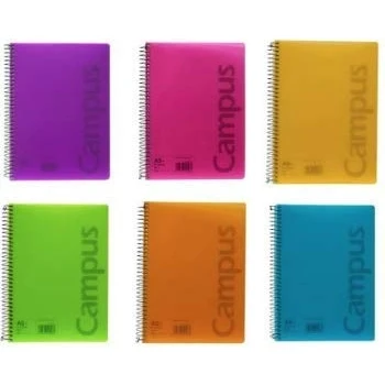 Imagen de Lote de 8 libretas tamaño cuartilla (DIN A5), Cuadros, Tapas PP, 80h/90g. Colores Surtidos.
