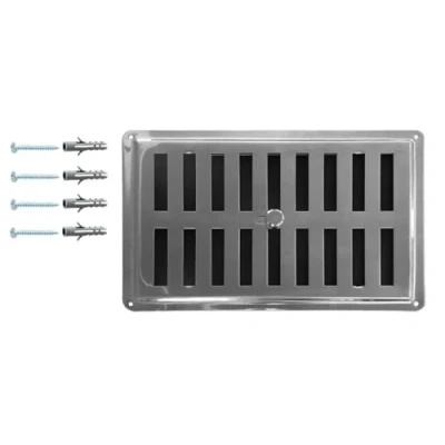 Imagen de Rejilla de Ventilación Ajustable Acero Inoxidable No Magnético, INOX AISI 316, Salida/Entrada Aire, Difusor Aire para Cocinas y Baños. (23 x 15 cm)