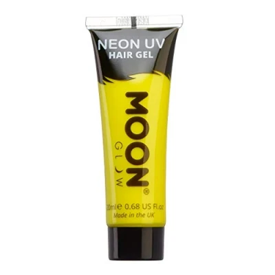 Imagen de Moon Glow Gel para el cabello UV neón Tinte temporal lavar ¡Pica y brilla! Amarillo intenso 20 ml (Paquete de 1)