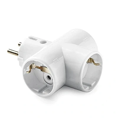 Imagen de FAMATEL Adaptador enchufe triple Cerámica TT 16A 250V Blanco Marfil