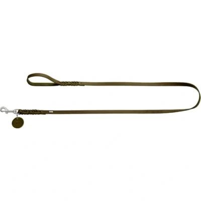 Imagen de Hunter Solid Education Correa para Perro de Piel Trenzada, Resistente, Suave, Mano, 1,6 x 100 cm, Verde Oliva