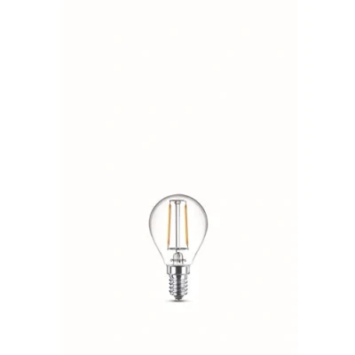 Imagen de Philips Bombilla LED cristal 25W P45, E14, luz blanca cálida, transparente, no regulable, pack 2