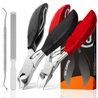 Imagen de Cortauñas Set De dedos los Pies INXEN, SúPer Afiladas Para UñAs gruesas o encarnadas,4 PCS Alicates Acero Inoxidable Kit Manicura y Pedicura Profesional Adulto
