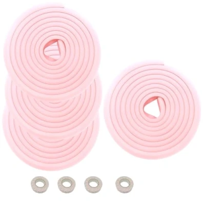 Imagen de HIMRY 20 Metros Protector Borde Espuma Forma de L para Mesa Borde, anticolisión Tira Bebés y niños, Seguridad niño Bebe, 4x5m, Rosa, KD7000 Pink