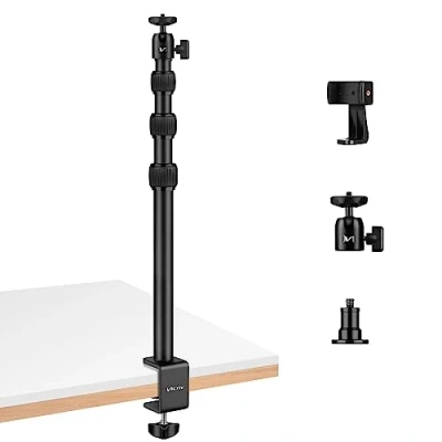 Imagen de Victiv Aluminio Soporte de Cámara Escritorio, 37cm 105cm Escritorio Ajustable con Tornillos 1/4&quot; para DSLR, Anillo Luz, Web, Luz Mesa Teléfono