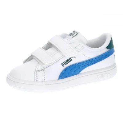 Imagen de Puma Smash 3.0 Unisex Zapatillas para niños, Talla: 20, White/hyperlink blue/cold green Zapatos