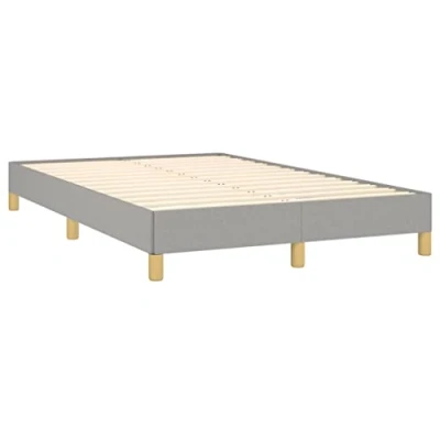 Imagen de vidaXL Estructura de Cama, Somier Listones Invitados, Armazón Base Mueble para Dormitorio Hogar, Tela Gris Claro 120x190 cm