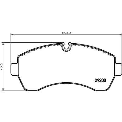 Imagen de HELLA 8DB 355 005 531 Juego de pastillas freno preparado para indicador desgaste con tornillos pinza accesorios MERCEDES BENZ: Clase V