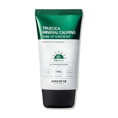 Imagen de SOME BY MI Crema solar tonificante calmante mineral Truecica / SPF50+, PA++++ 1.69Oz, 50ml Efecto iluminador y calmante/Sol suave